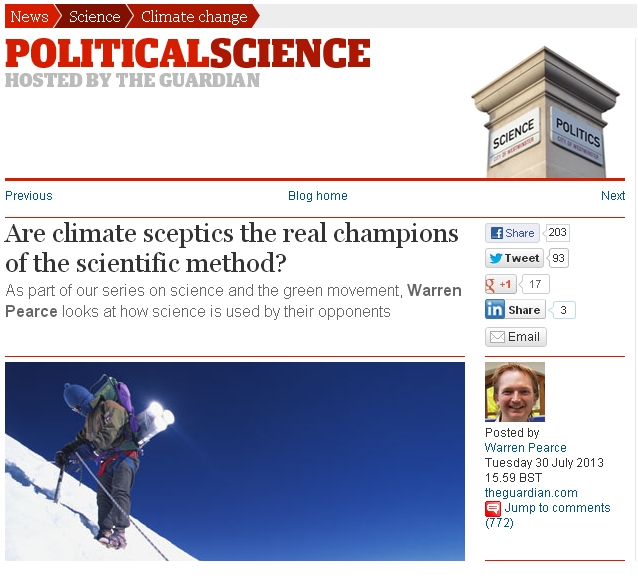 Are climate sceptics the real champions of the scientific method?