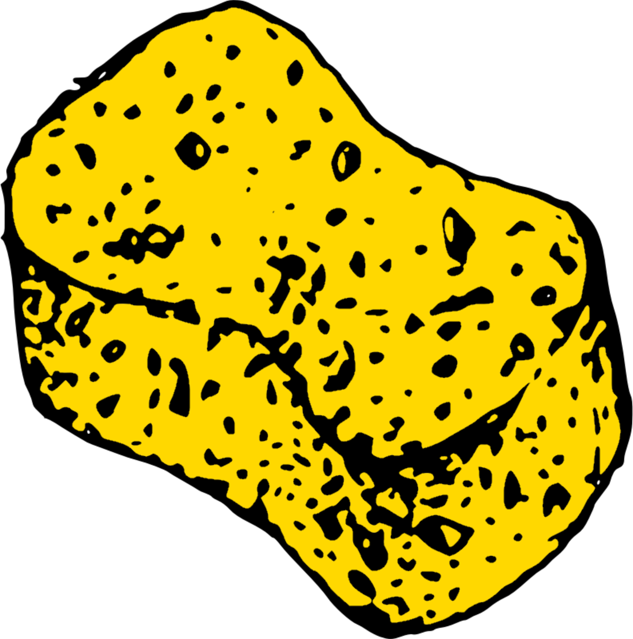 Drawing of a yellow washing up sponge