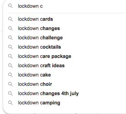 Lockdown words