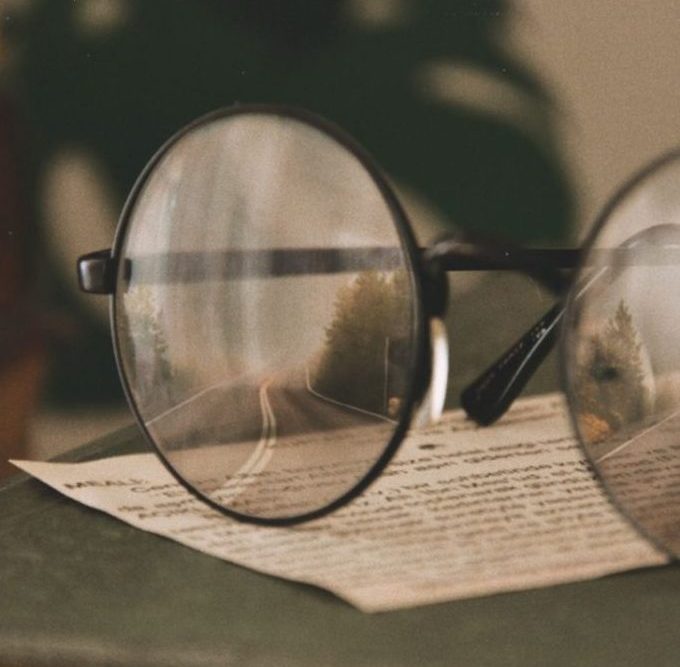 close up shot of reading glasses